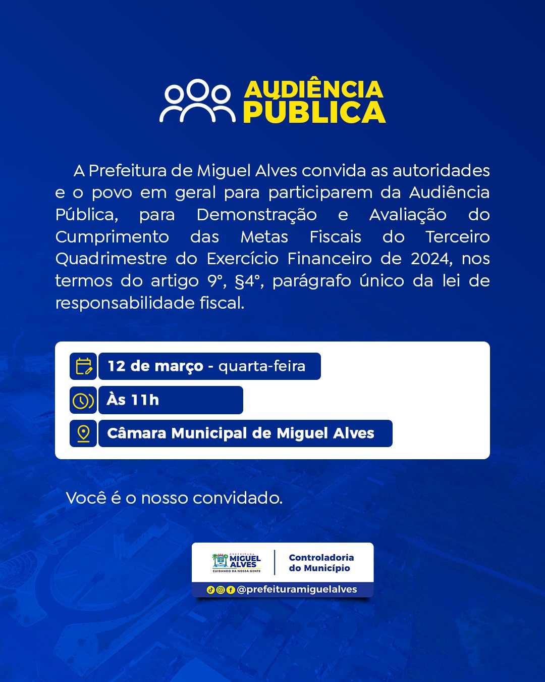Foto 1 – CONVITE ESPECIAL: AUDIÊNCIA PÚBLICA