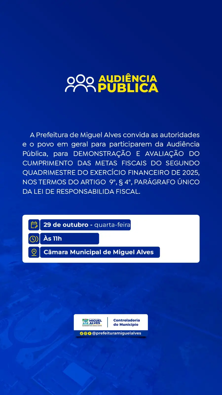 CONVITE ESPECIAL: AUDIÊNCIA PÚBLICA