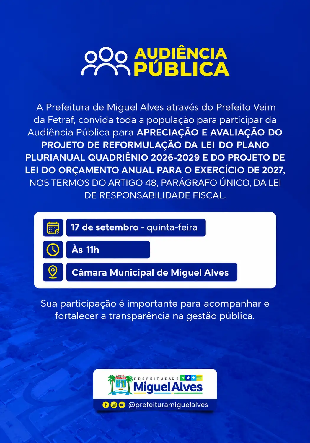 CONVITE DE AUDIÊNCIA PUBLICA