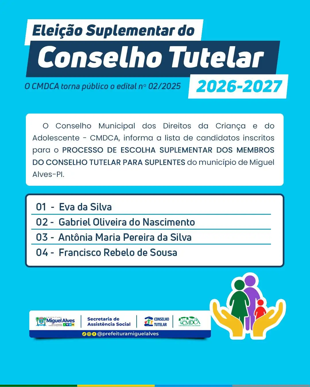 Foto 1 – ELEIÇÃO SUPLEMENTAR DO CONSELHO TUTELAR – 2026/2027