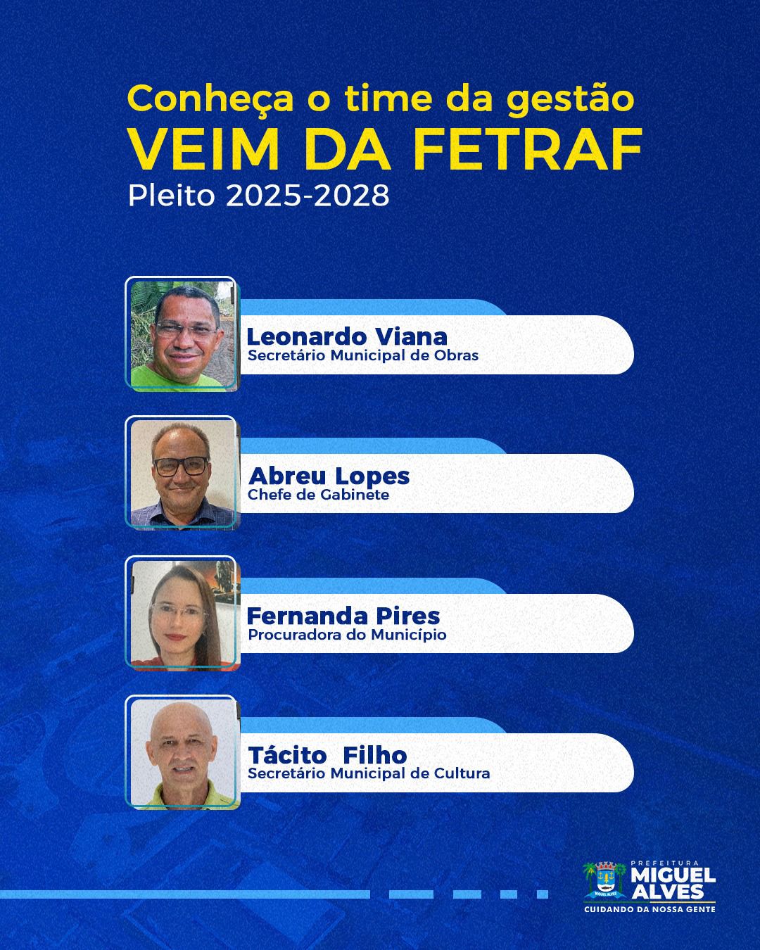 Foto 1 – CONHEÇA O TIME DA GESTÃO VEIM DA FETRAF (2025-2028)