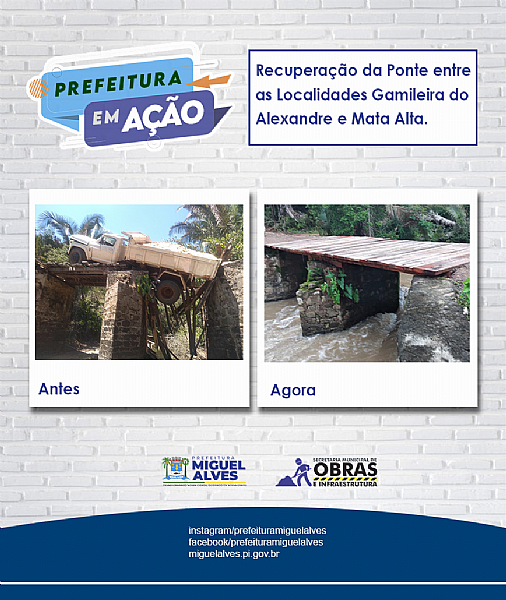 PREFEITURA RECONSTRÓI PONTE NA ZONA RURAL